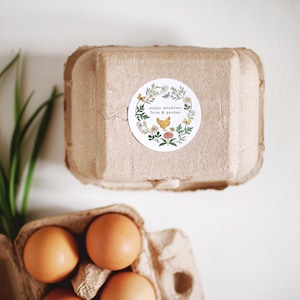 DIGITAL FILE, Custom Egg Sticker, Fresh Eggs, Chicken Sticker, Egg Carton Label, Egg Labels, Organic Fresh Eggs, Flower Egg Stickers