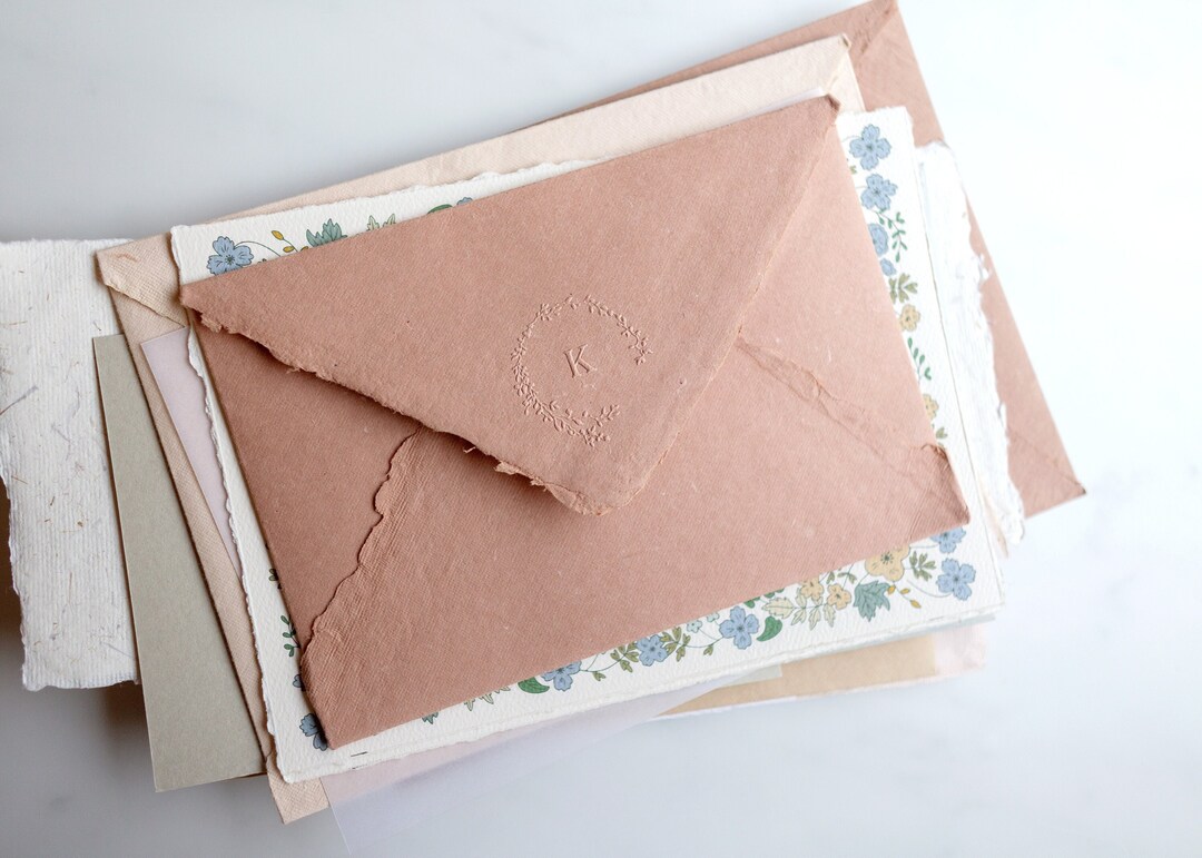 Monogram Floral Embosser Simple Envelope Embosser, Emboss Wedding