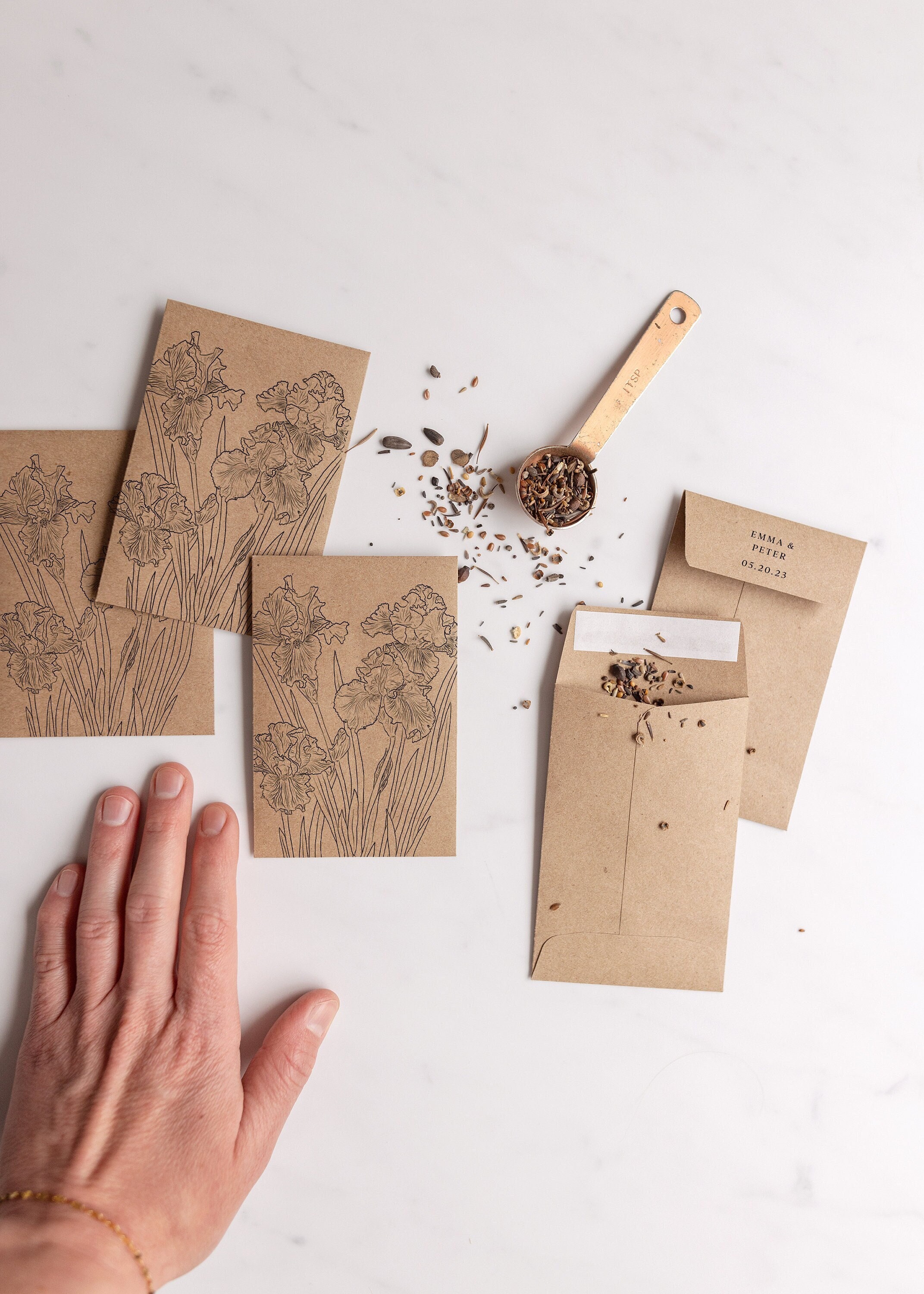 Custom Seed Envelopes Floral Iris Envelopes Irises Printed Etsy
