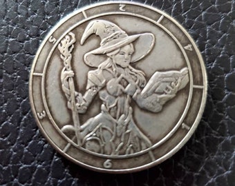 A Witchy Woman and Her Book of Spells  Hobo Coin