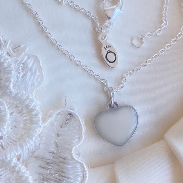 Breastmilk jewelry Heart Necklace, DIY, 925 silver double-side necklace KIT, Keepsake jewelry, Breastmilk necklace,