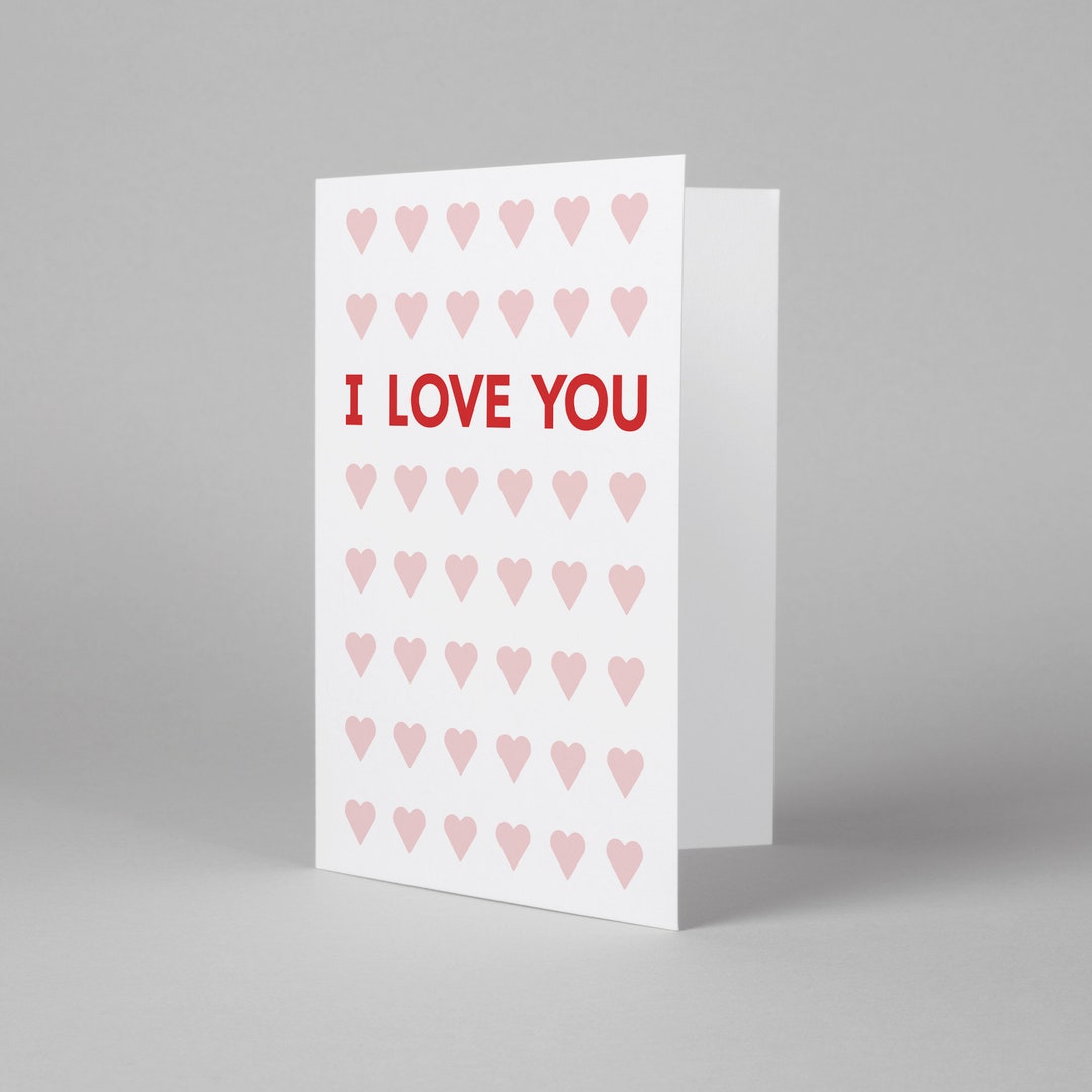 Printable Valentines Day Card, Anniversary I Love You Card With Hearts ...