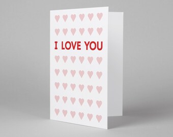 Printable Valentines day card, Anniversary I Love You Card with Hearts, instant download, Wife, Husband Girlfriend, Boyfriend, Printables
