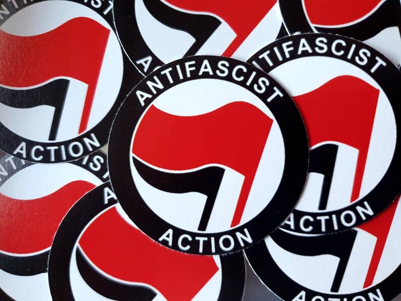 Antifascist Action Stickers Small Circular Slaps. | Etsy