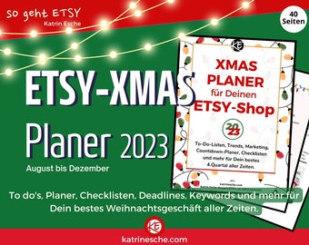 Weihnachtsplaner für Etsy Shops 2023: SEO, Checklisten, Keywords. Etsy xmas planer, Shop Planer, Etsy Marketing