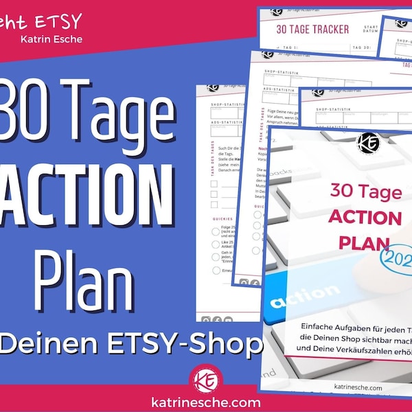 ETSY Shop Marketing, mehr Verkaufen auf ETSY Anleitung für Shopbesitzer, 30 Tage Action Plan