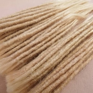 Echthaar Dreads weißblond / 5-120 hochwertige Dreadextensions 50cm Dreadlocks Dreadverlängerungen real human hair - alle Farben!