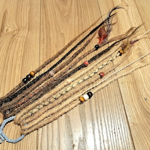 Temporäre Echthaar Dreads - Boho Hair tie Wikinger Zöpfe Dreadwrap Dreadhaargummi Dreadextensions Dreadlocks Dreadverlängerungen