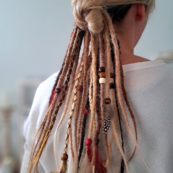 Temporäre Echthaar Dreads - individuelle Farbanpassung! Dreadwrap Dreadhaargummi Dreadextensions Dreadlocks Dreadverlängerungen