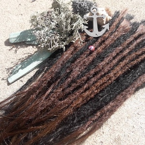 Dreads real hair mix set brown/black 40-50 cm dread extensions dreadlocks dread extensions