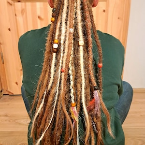Temporary real hair dreads - Boho Hair tie Viking braids Dreadwrap Dread hair tie Dread extensions Dreadlocks Dread extensions