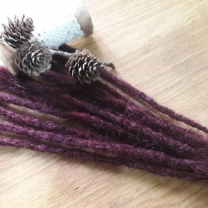 Dreadset 40 cm human hair dread extensions dreads dreadlocks burgundy dread extensions real human hair worldwide shipping