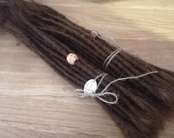 Dreadset 50 cm mittelbraun Echthaar Dreadextensions 20" Dreads Dreadlocks Dreadverlängerungen real human hair worldwide shipping