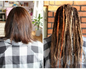 40 cm Echthaar Dreads - hochwertige Dreadextensions Dreadlocks Dreadverlängerungen - alle Farben!