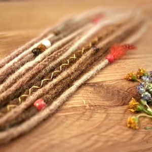Temporäre Echthaar Dreads - Boho Hair tie Wikinger Zöpfe Dreadwrap Dreadhaargummi Dreadextensions Dreadlocks Dreadverlängerungen