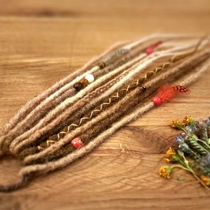 Temporäre Echthaar Dreads - Boho Hair tie Wikinger Zöpfe Dreadwrap Dreadhaargummi Dreadextensions Dreadlocks Dreadverlängerungen