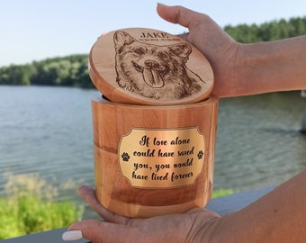 Wooden urn, Dog ashes box, Dog parent gift