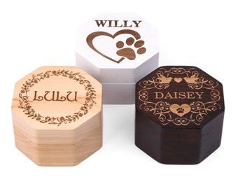 Small wooden keepsake box, Dog fur memorial Pet teeth keepsake, Dog parent gift Cat sympathy gift