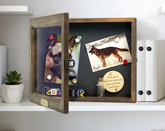 Custom shadow box, German shepherd gift, Dog memorial frame