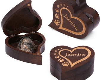 Dog hair keepsake Custom wooden box, Pet hair locket memory keepsake box, Dog condolence gift