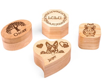 Pet hair small keepsake for lost pet, Pet  paw print wooden keepsake box, Pet rabbit memorial chinchilla, Pet loss gifts