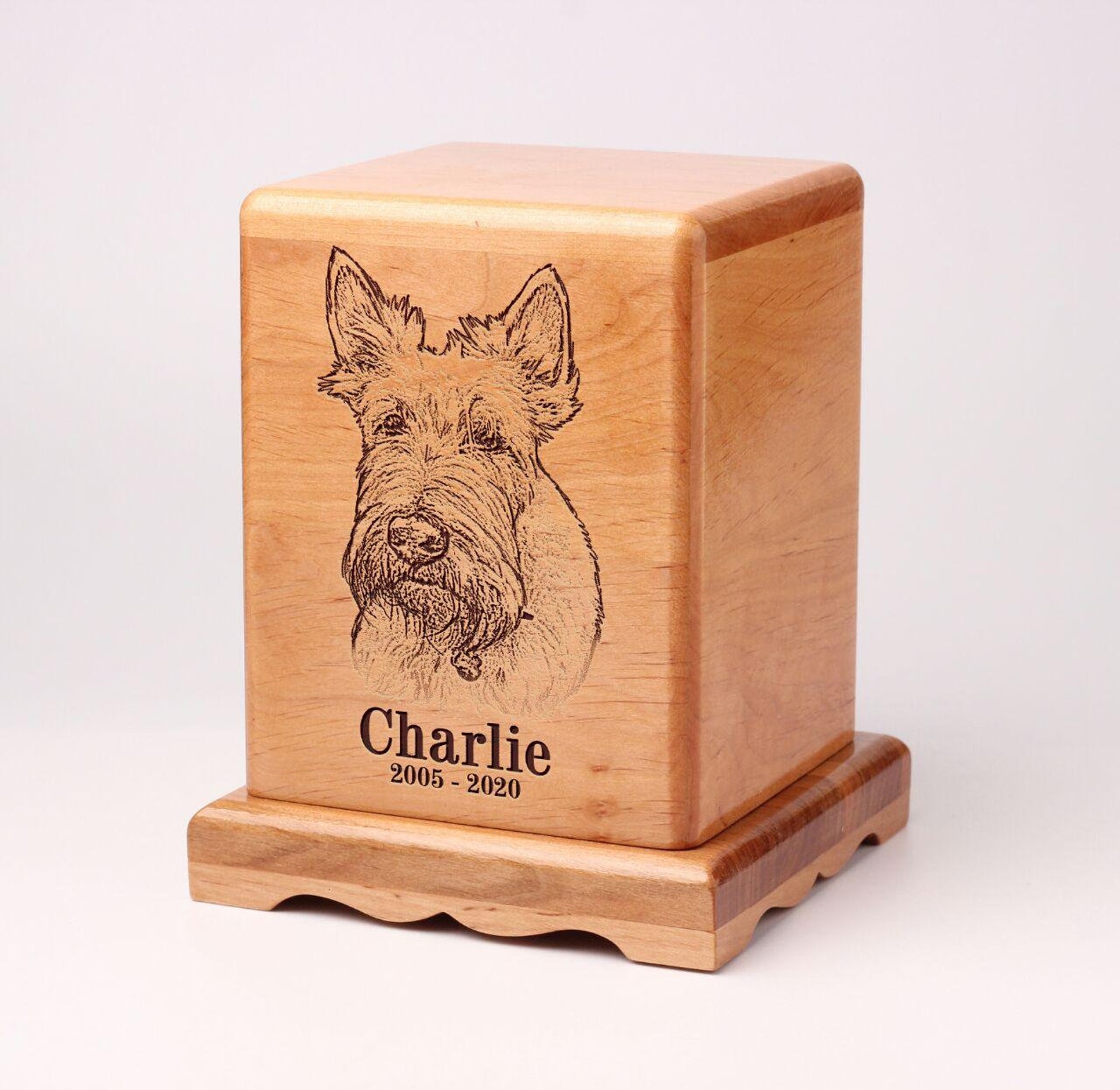 Wooden keepsake box Pet ashes keepsake Dog name sign Etsy