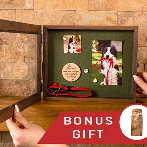 Dog memorial frame, Pet hair memorial, Dog memory box