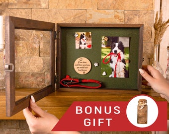 Dog memorial frame, Pet hair memorial, Dog memory box