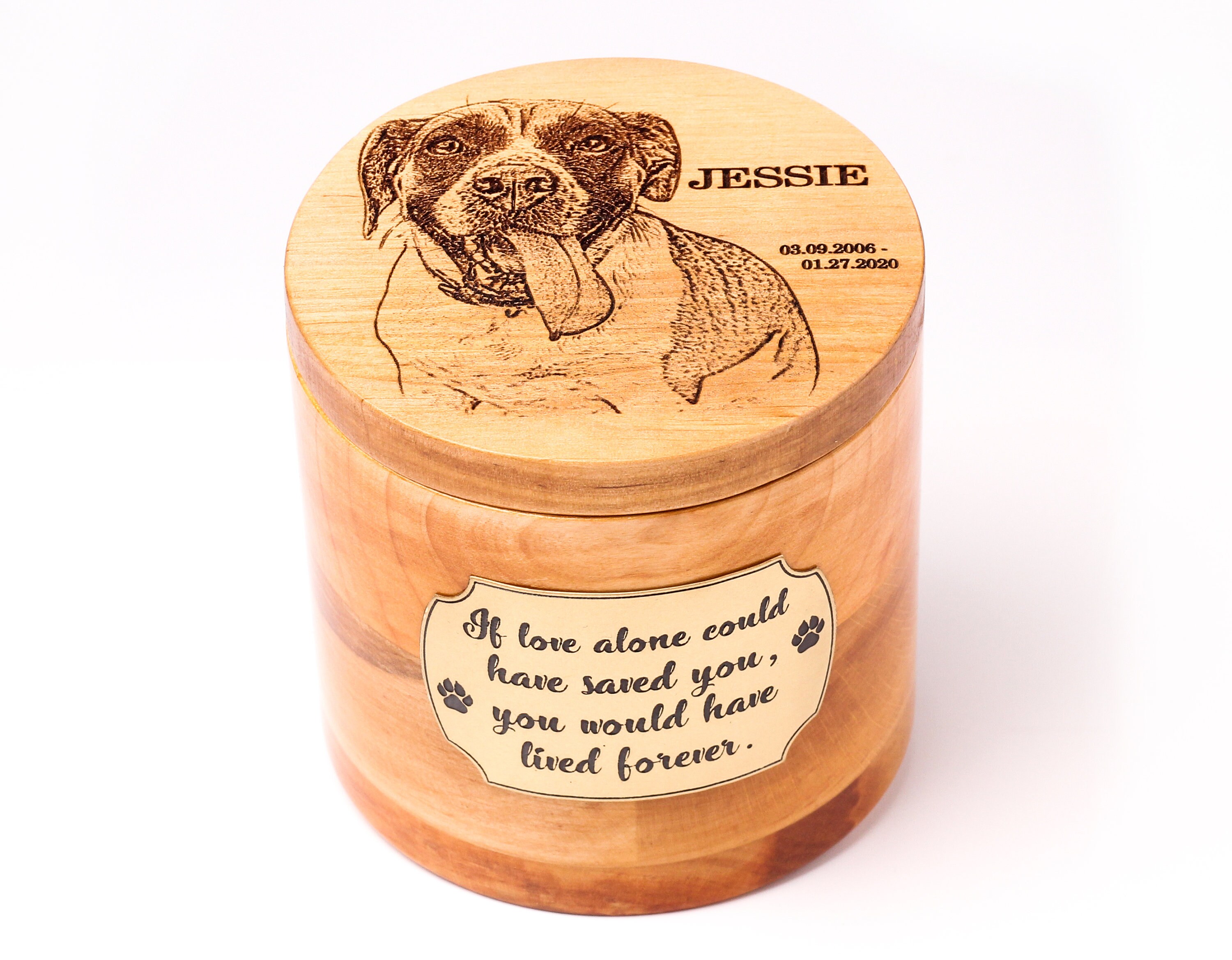 Dog ashes box Wooden urn Dog parent gift Etsy