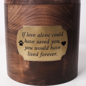 Personalized Wooden Dog Ashes Box for Pet, Memorial Engraved Urn with Customized Portrait