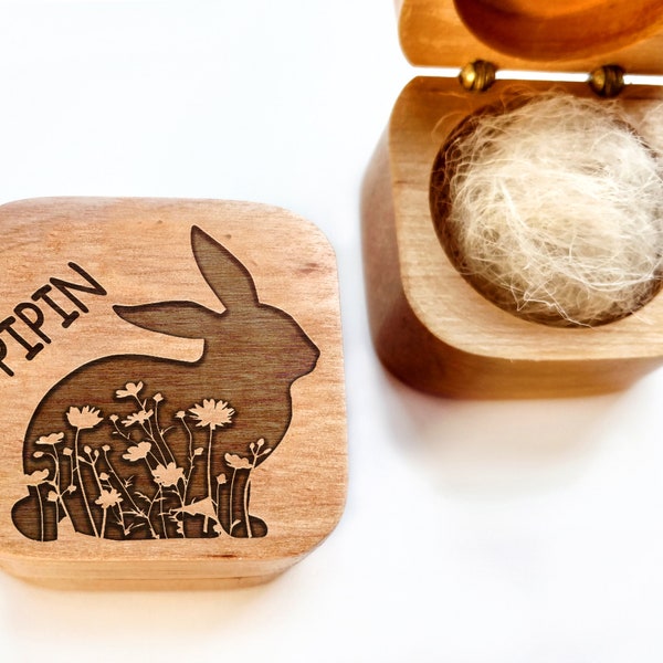 Small keepsake box, Rabbit fur, Hair locket