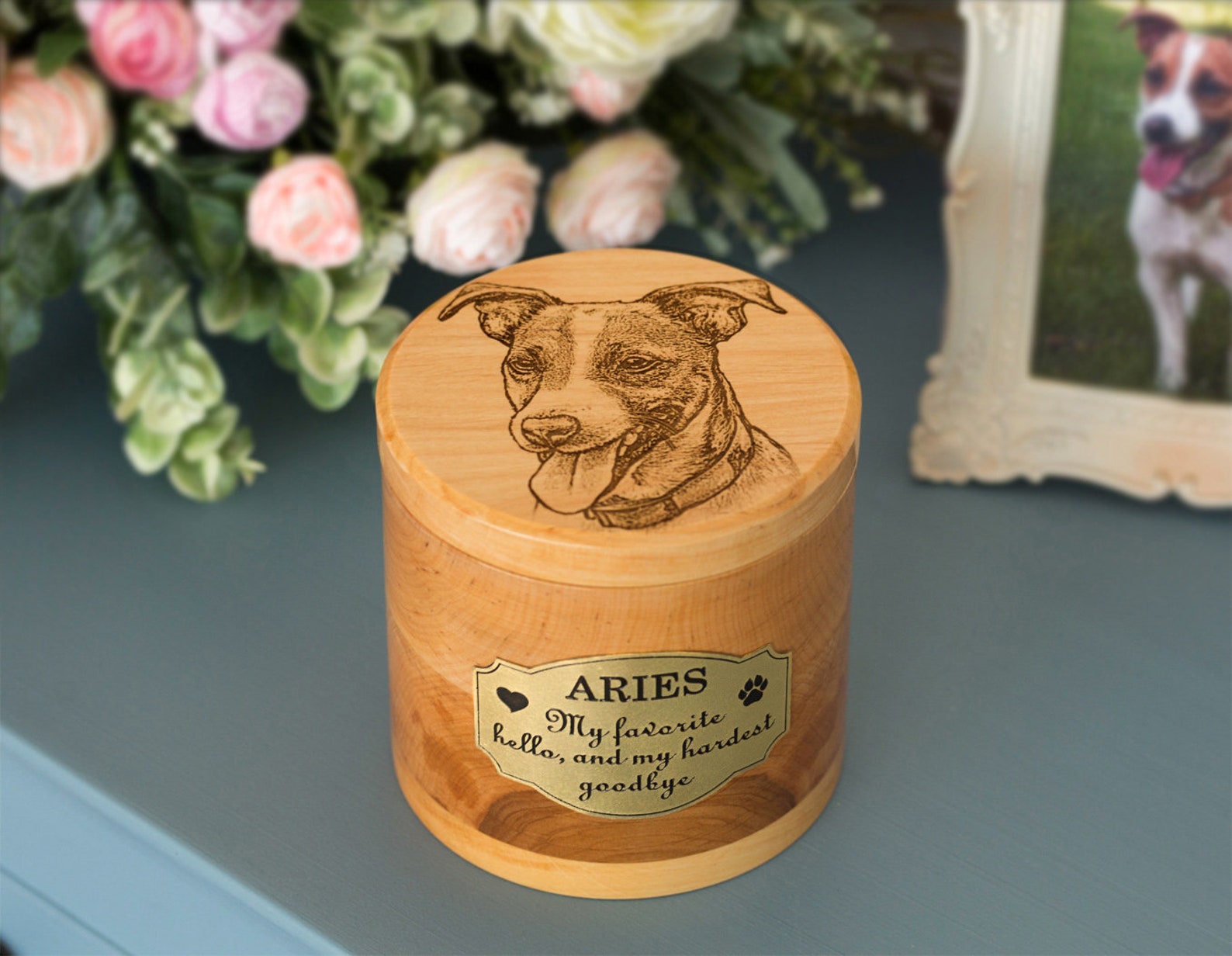 Pet urns for dogs Wooden keepsake box Dog ashes box Etsy