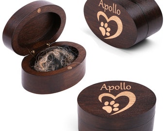 Small wooden box Pet hair keepsake, Pet fur keepsake box hair locket, Dog parent gift, Cat sympathy gift