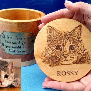 Wooden Box Pet Memorial Urn - Personalized Cat or Dog Remembrance