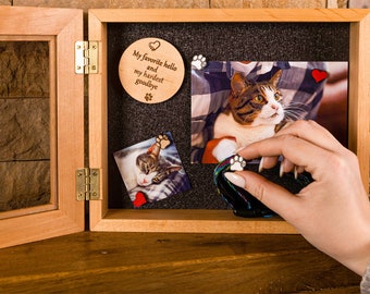 Memory box, Cat memorial frame, Custom shadow box
