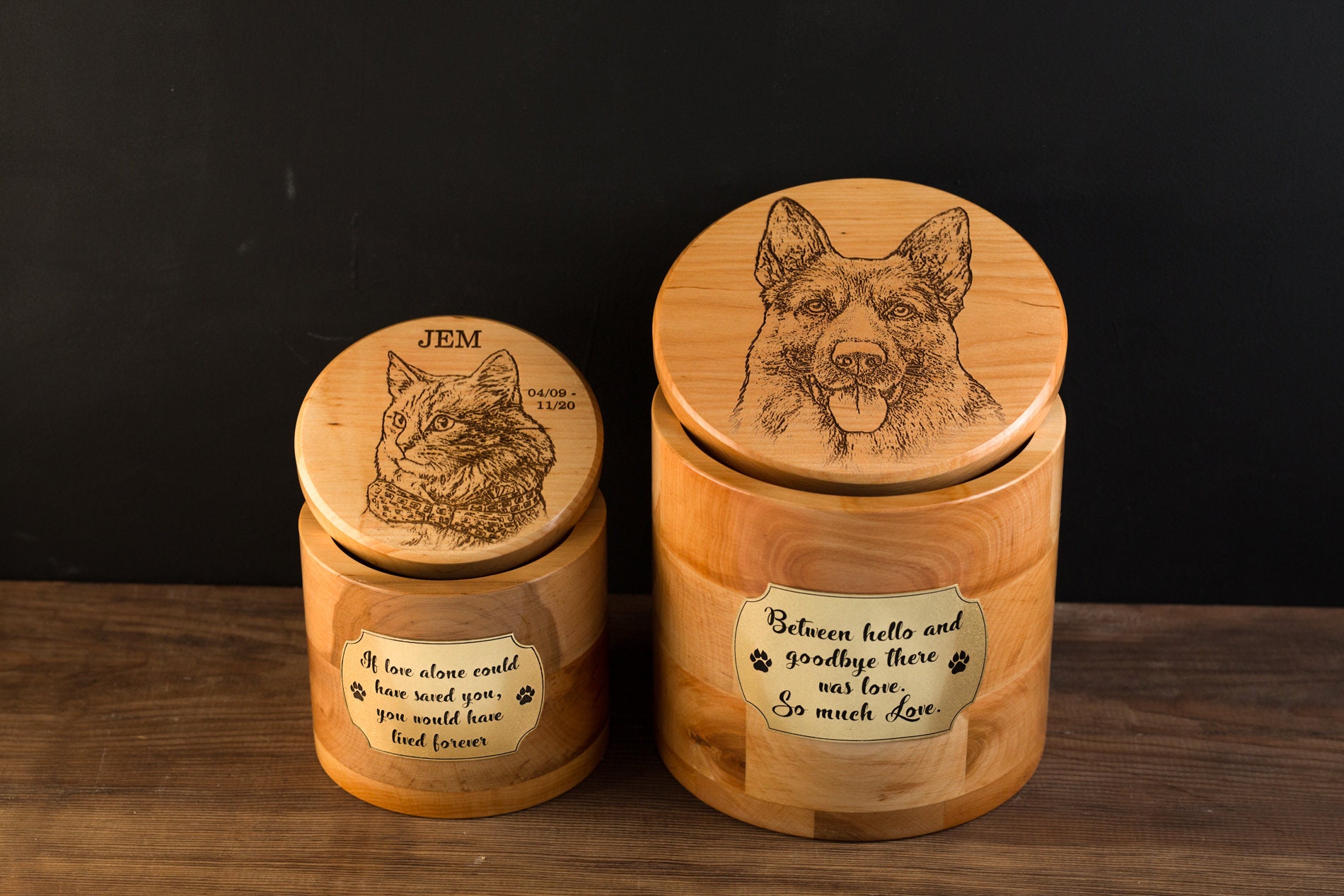 Dog ashes box Wooden urn Dog parent gift Etsy