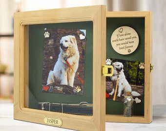 Pet memorial frame, Dog shadow box, Dog remembrance gift