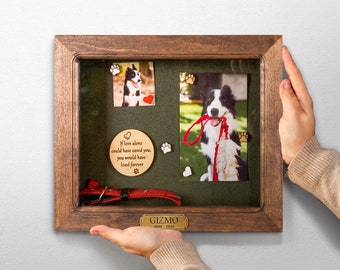 Pet memorial frame, Pet hair memorial, Custom shadow box