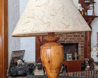 Vintage Rustic Turned Wood Lamp