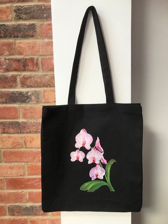 Orchid Tote Bag / Eco Tote Bag/ Floral Tote Bag/tote Bag Canvas/ Beach Bag  Canvas in UK / Large Tote Bag in UK - Etsy
