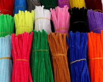 Gold and Silver Tinsel Pipe Cleaners Chenille Craft Stems 30cm 50pcs