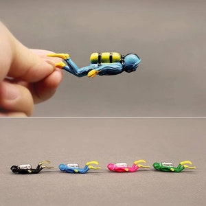 Subacqueo Miniatura 2 cm 3,8 cm immersioni mini figura piccola persone figura oceano mare esploratore paesaggio sottomarino marino nuoto modello piccolo