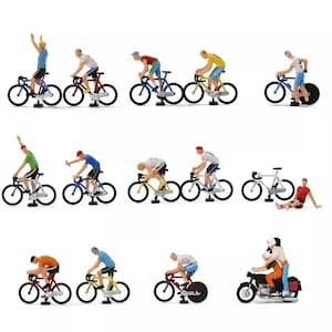 Cycling cyclist BICYCLE 1:87 miniature racing road sport People Bike Scale Model mini little figure people small street park outdoors scene