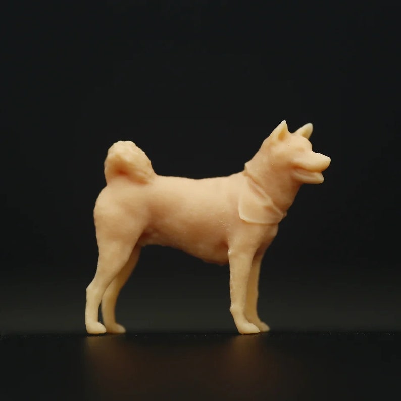 Unpainted Miniature Dog Figure, 1:43/64/87 Scale Model image 5