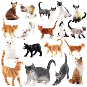Tabby Cat mini 4-11cm figurine orange striped animal kitten figures feline kitty house play toy model pet kitten small little doll dollhouse