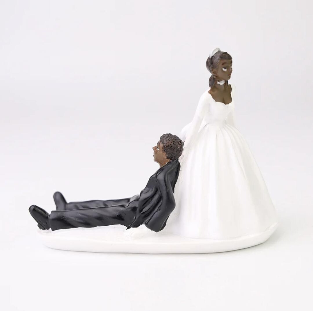 Personalised Bride and Groom Cake Topper Miniature Figures Wedding ...