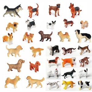 Miniature Dog Figurine Set: Plastic Puppy Sets