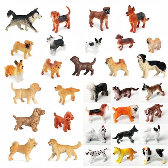 中古】犬 フィギュア 6体セット ミニチュア 置物 まとめ売り