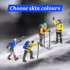 Mountain ice climbing 2.8cm Miniature 1:64 scale model S guage People figures explorer expedition mountaineering mini backpack little small