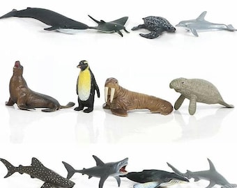 Sea Creature Figurines: Marine Animal Model Set | Choose from 1pc or 12pcs